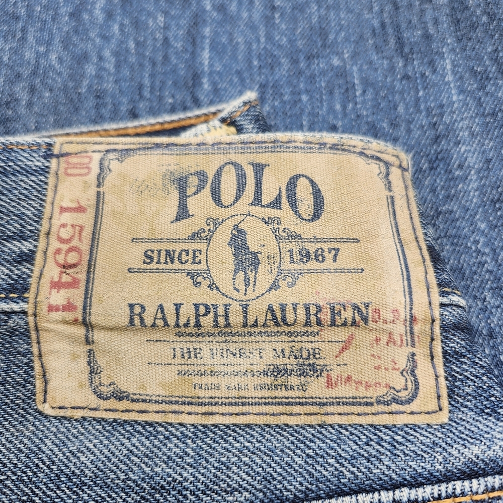 Polo Ralph Lauren Classic 867 Lightly Faded Medium Blue Zip-Fly Jeans 50Bx32 - Picture 5 of 7